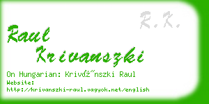 raul krivanszki business card